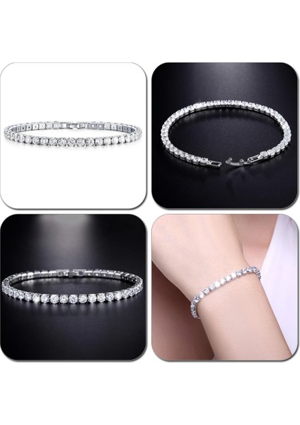 19CM Tarzı Dikdörtgen M Kıpı Yeni Yuvarlak Kristal Tenis Kadın Erkek Bilezikler Dikdörtgen Kare Zirkon Beyaz Altın Uzun Kutu Zincir Takı Aub (Yurt Dışından) fırsatları