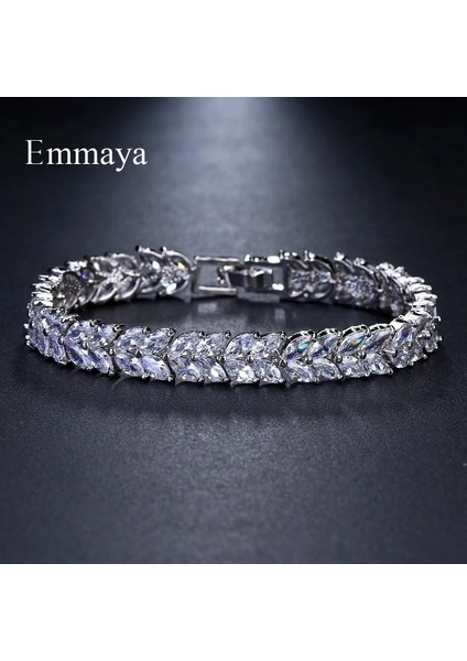 17.5cm Tarzı Beyaz Altın Emmaya Moda Klasik Aaa Kübik Zirkon Beyaz Altın Kadın Elegance Düğün Parti Doğum Günü Hediyesi Için Geometrik Bilezikler (Yurt Dışından) fiyatları