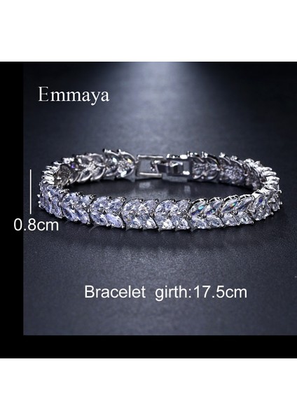 17.5cm Tarzı Beyaz Altın Emmaya Moda Klasik Aaa Kübik Zirkon Beyaz Altın Kadın Elegance Düğün Parti Doğum Günü Hediyesi Için Geometrik Bilezikler (Yurt Dışından) modelleri