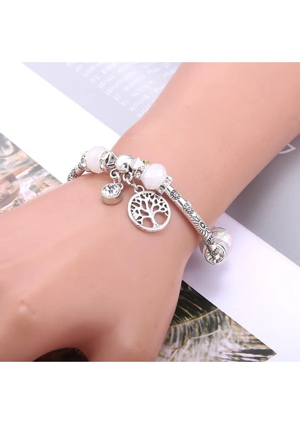 B3294-BEYAZ Charm El Yapımı Doğal Taş Boncuklu Bilezik Narin Çiçek Kristal Boncuklar Cam Boncuk Boncuk Bilezik Kadın Erkek Takı Hediye Için (Yurt Dışından) modelleri