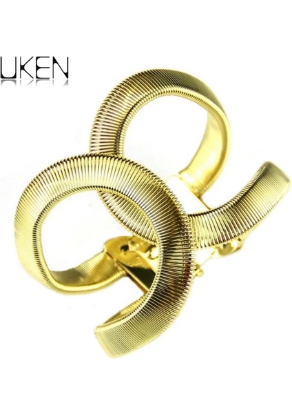 Altın Uken Moda Tasarımcısı Takı Zarif Alaşım Geniş Yaylı Manşet Bilezik Bilezik Bildiri Takı Moda Bileklik Kadınlar Için Büyük (Yurt Dışından) fırsatları