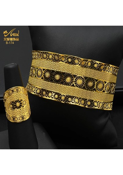 B184-BILEZIK Yüzükler Anııd Duba Yeni Ayarlanabilir Zincir Bileklik Kadınlar Için Yüzük ile Afrika Bijoux Bilezik Mücevherat Nijeryalı Düğün Takı Hediye (Yurt Dışından) indirimleri