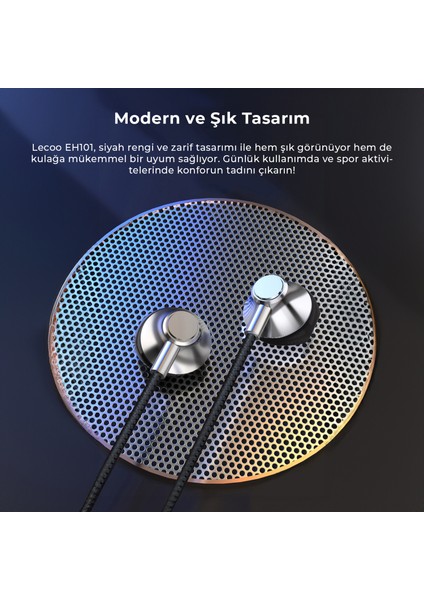 EH101 Type-C Kablolu Kulak İçi Mikrofonlu Kulaklık Siyah modelleri