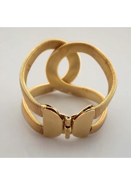 Altın Uken Moda Tasarımcısı Takı Zarif Alaşım Geniş Yaylı Manşet Bilezik Bilezik Bildiri Takı Moda Bileklik Kadınlar Için Büyük (Yurt Dışından) indirimleri
