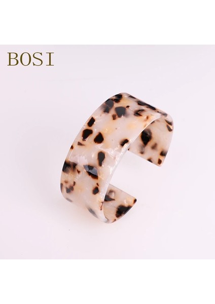 No.11 Boyutu Bohemian Leopar Asitik Asit Akrilik Reçine Bilezikler Kadınlar Için Renkli Bileklik Reçine Manşet Bilezik Femme Basit Zarif Takı (Yurt Dışından)