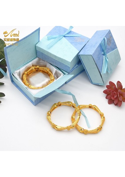 B-02-4 Adet 4pcslot Hint Altın Bilezik Charm Bilezikler Kadınlar Için Afrika Takı Lüks Ayarlanabilir Dubai Aksesuarları 24 K Altın Kaplama (Yurt Dışından)