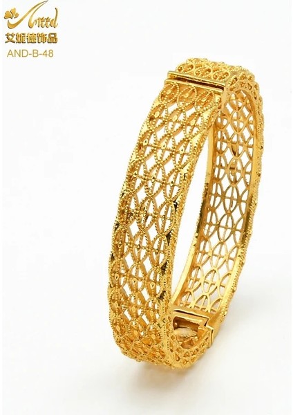 B-48-1 Adet Dubai Bilezik Kadınlar Için Orta Doğu Altın Bileklik Etiyopya Suudi Arabistan Bilezikler Düğün Gelin Mücevherat Afrika Doğum Günü Hediyeleri (Yurt Dışından)