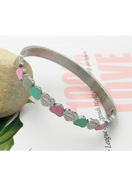 Kalpten Kalbe Altın Yeni Tatlı Kalp Charm Manşet Bilezik Kızlar Için Paslanmaz Çelik Altın Kaplama 7mm Genişlik Lüks Bileklik Düğün Kadınlar Aşk Takı (Yurt Dışından) modelleri