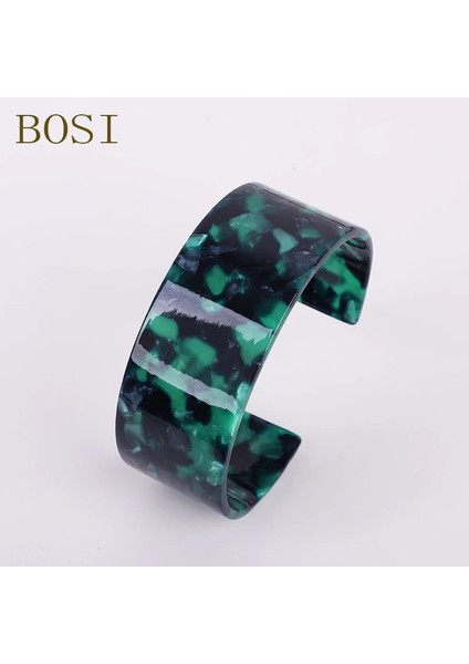 No.2 Boyutu Bohemian Leopar Asitik Asit Akrilik Reçine Bilezikler Kadınlar Için Renkli Bileklik Reçine Manşet Bilezik Femme Basit Zarif Takı (Yurt Dışından)