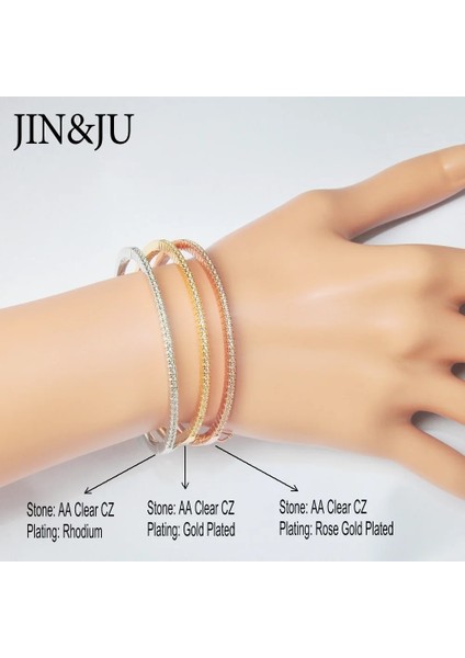 3 Adet Altın Rengi Jın&ju Lüks Gül Altın Renk Bilezik Kadınlar Için Yuvarlak Manşet Bilezik Anneler Günü Hediyeleri Takı Pulseras Браслет Для Женщин (Yurt Dışından)