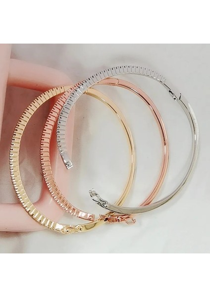 3 Adet Altın Rengi Jın&ju Lüks Gül Altın Renk Bilezik Kadınlar Için Yuvarlak Manşet Bilezik Anneler Günü Hediyeleri Takı Pulseras Браслет Для Женщин (Yurt Dışından)