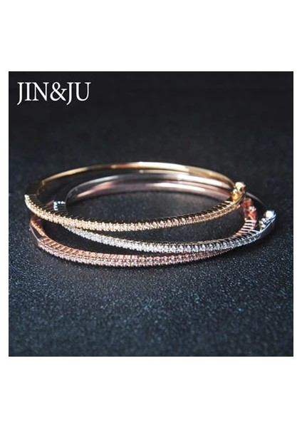 3 Adet Renkli Jın&ju Lüks Gül Altın Renk Bilezik Kadınlar Için Yuvarlak Manşet Bilezik Anneler Günü Hediyeleri Takı Pulseras Браслет Для Женщин (Yurt Dışından)