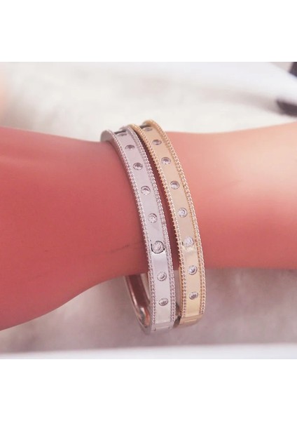 1 Adet Gül Altın--2 Jın&ju Güzel Altın Renk Manşet Bilezikler Kadınlar Için Bilezik Pulseras Femme Lüks Takı Hediyeler Браслет Для Женщин (Yurt Dışından)