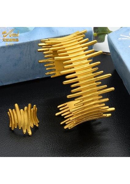 B160-BILEZIK Yüzükler Anııd Duba Yeni Lüks Kadın Altın Renk Bilezik Kadınlar Için Nijeryalı Düğün Takı Hediyeler Afrika Bijoux Bilezik Mücevherat (Yurt Dışından) indirimleri