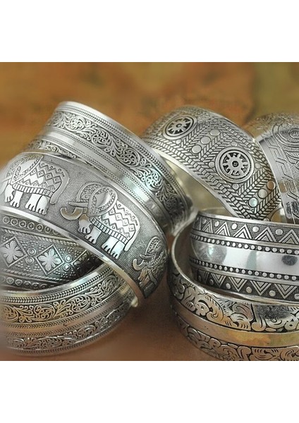 2- Gümüş 31 Stijl Nieuwe Çingene Kare Çiçek Metal Tibet Gümüş Vintage Retro Moda Manşet Bilezik Bileklik Onun Noel Paar Hediye Için (Yurt Dışından) fiyatları