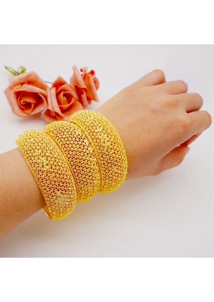 B98-1 Bangllot Etiyopya Afrika Altın Renk Bilezik Kadınlar Için Oymak Gelin Bilezik Afrika Orta Doğu Düğün Takı (Yurt Dışından) fiyatları