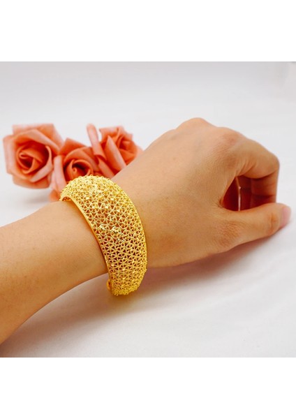 B98-1 Bangllot Etiyopya Afrika Altın Renk Bilezik Kadınlar Için Oymak Gelin Bilezik Afrika Orta Doğu Düğün Takı (Yurt Dışından) modelleri