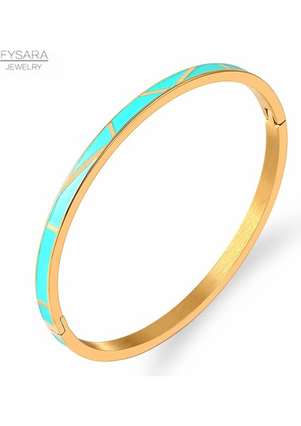 60MM Tarzı Stil2 Fysara Boho Yeni Emaye Bilezik Avrupa Çizgi Geometrik Bilezik ve Bilezikler Kadın Moda Charm Pulseras Örgülü Parti Takı (Yurt Dışından)