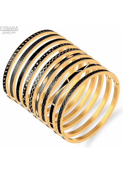 60MM Tarzı Stil2 Fysara Boho Yeni Emaye Bilezik Avrupa Çizgi Geometrik Bilezik ve Bilezikler Kadın Moda Charm Pulseras Örgülü Parti Takı (Yurt Dışından) fiyatları