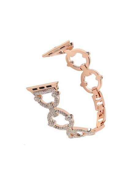 ​​​apple Watch 44MM Taşlı Metal Kordon KRD57