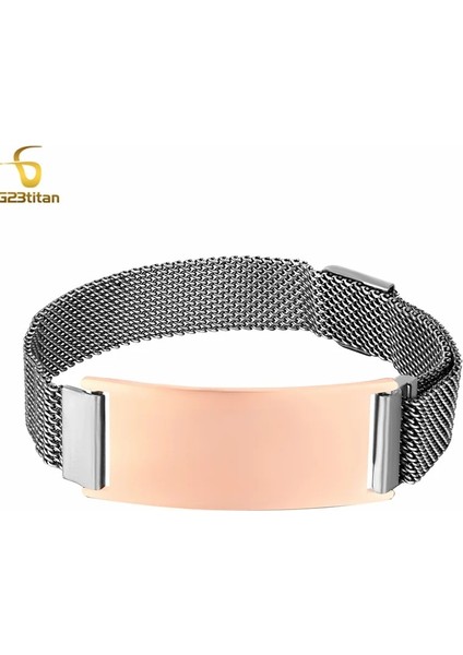 27 mm Tarzı Altın Gül Paslanmaz Çelik Erkekler Kadınlar Için Manyetik Bilezikler Fit Lazer Yanık Kelime Desen Özel Takı Ayarlanabilir Zincir Bağlantı Mıknatıs Toka (Yurt Dışından)