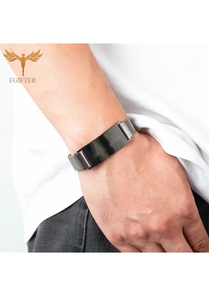 27 mm Tarzı Altın Gül Paslanmaz Çelik Erkekler Kadınlar Için Manyetik Bilezikler Fit Lazer Yanık Kelime Desen Özel Takı Ayarlanabilir Zincir Bağlantı Mıknatıs Toka (Yurt Dışından)