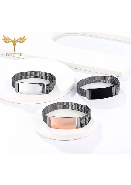 27 mm Tarzı Altın Gül Paslanmaz Çelik Erkekler Kadınlar Için Manyetik Bilezikler Fit Lazer Yanık Kelime Desen Özel Takı Ayarlanabilir Zincir Bağlantı Mıknatıs Toka (Yurt Dışından)