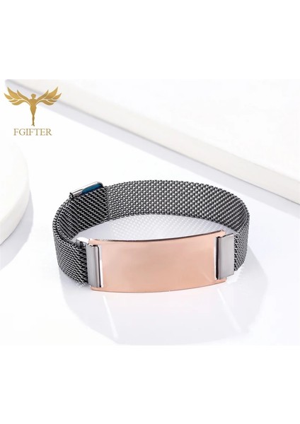 27 mm Tarzı Altın Gül Paslanmaz Çelik Erkekler Kadınlar Için Manyetik Bilezikler Fit Lazer Yanık Kelime Desen Özel Takı Ayarlanabilir Zincir Bağlantı Mıknatıs Toka (Yurt Dışından)