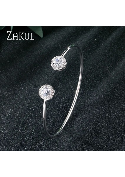 E Zakol Moda Stil Su Damlası Yuvarlak Yaprak Şekli Kübik Zirkonya Açık Manşet Bilezik Zarif Kadınlar Için Takı Lover Hediye (Yurt Dışından) indirimleri