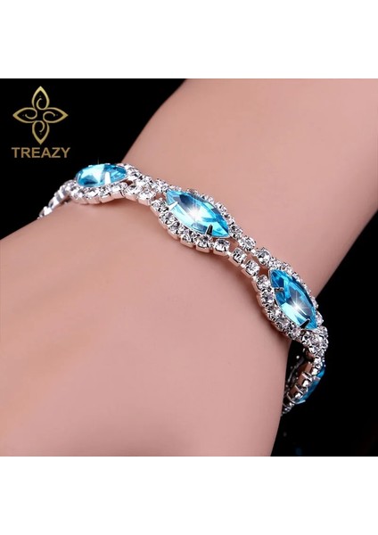 Tasarım 4 Treazy Yeni Lüks Rhinestone Kristal Bilezik ve Bilezikler Kadınlar Için Gümüş Kaplama Gelin Bilezikler Düğün Takı Aksesuarları (Yurt Dışından)