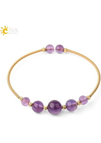 Yanyuan Yeşim Csja Doğal Kristal Bilezik Tel Sarma Yuvarlak Taş Antik Altın Renk Kadınlar Kızlar Için Manşet Bilezikler Trendy Takı Pulsera G564 (Yurt Dışından) fiyatları
