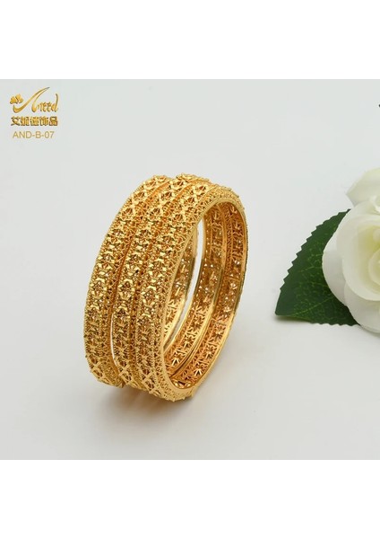 3 Parça Anııd Dubai Altın Bileklik Seti Kadın Hint Bilezikler Özel Etiyopya Kadın Accesoires Afrika Nijeryalı Takı Vücut En Iyi Arkadaşı (Yurt Dışından)