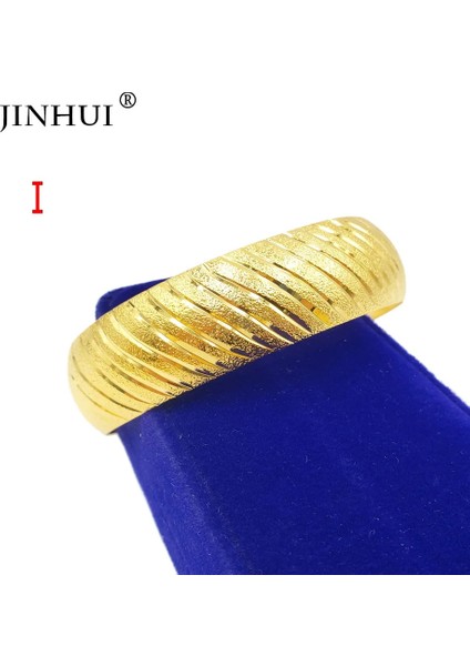 58-60MM Tarzı I Moda Bilezik Kadınlar Için 24 K Altın Bilezikler Gelin Düğün Hediyeleri Geniş Bilezikler Etiyopya Fransa Afrika Dubai Güzel Takı Hediyeler (Yurt Dışından)
