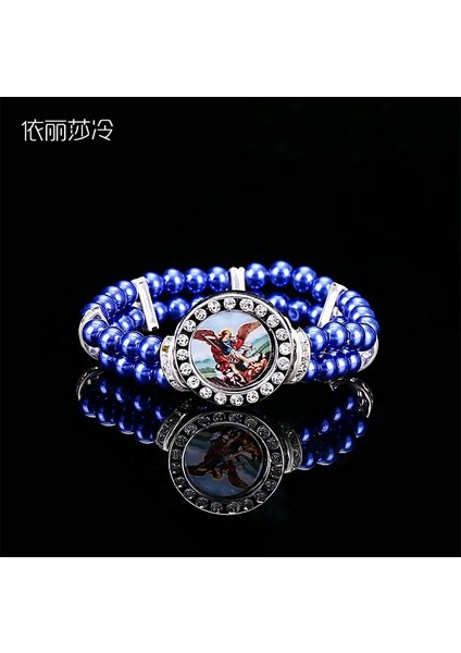 N01908 Katolik Boncuklu Inci Kristal Tespih Boncuk Boncuklu Isa Charm Inci Bileklik Bayan Takı Bilezik Hediye. Simge Rastgele (Yurt Dışından)