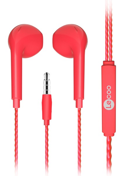 EH104 Kablolu 3.5mm Jacklı Kulak İçi Mikrofonlu Kulaklık Kırmızı