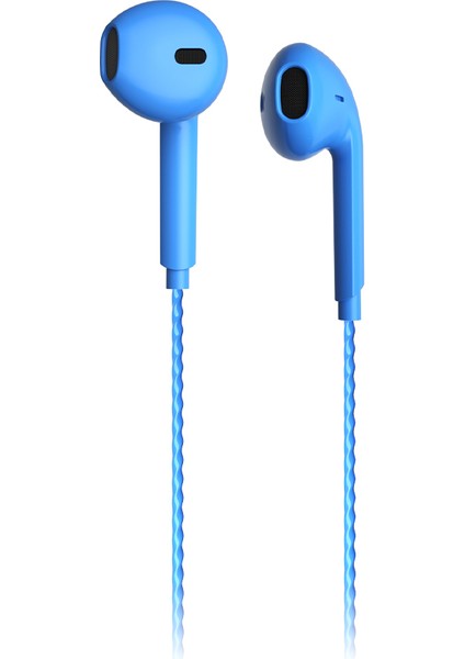 EH104 Kablolu 3.5mm Jacklı Kulak İçi Mikrofonlu Kulaklık Mavi
