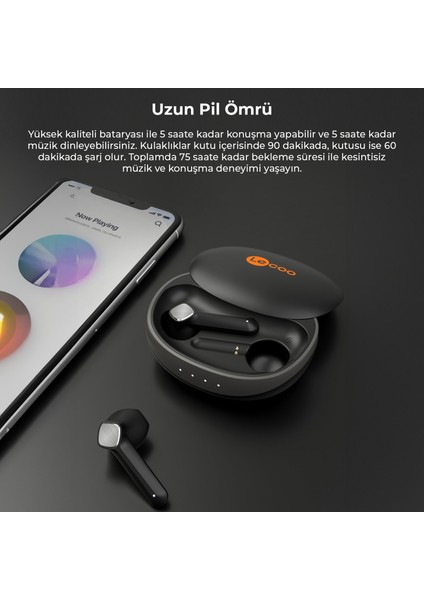 EW305 Bluetooth 5.1 ENC Kablosuz Kulak İçi Kulaklık Siyah fiyatları