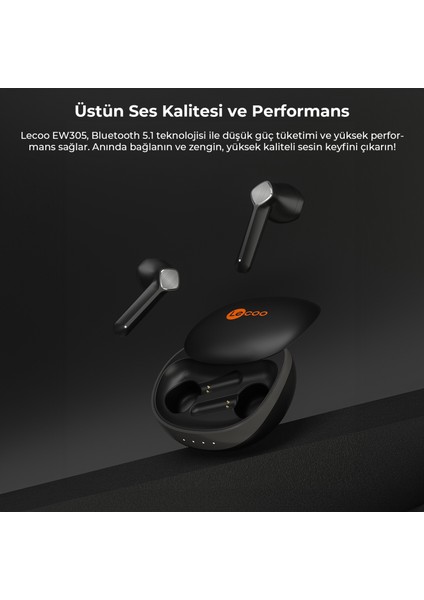 EW305 Bluetooth 5.1 ENC Kablosuz Kulak İçi Kulaklık Siyah modelleri