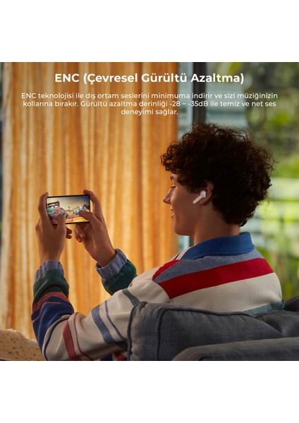 EW305 Bluetooth 5.1 ENC Kablosuz Kulak İçi Kulaklık Siyah