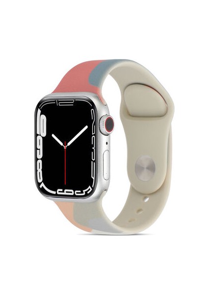 Apple Watch Ultra 49mm Kordon Silikon Esnek Renkli Strap Kayış KRD62