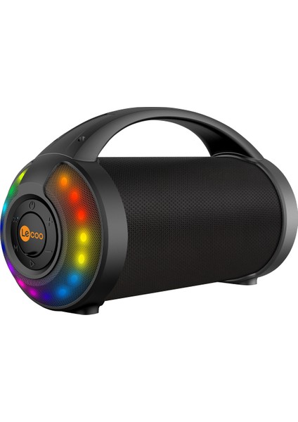 DS156 8.5W Kablosuz Bluetooth 5.0 RGB Aydınlatmalı TWS Stereo Boombox Taşınabilir Hoparlör Siyah