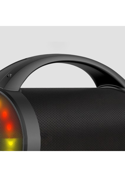 DS156 8.5W Kablosuz Bluetooth 5.0 RGB Aydınlatmalı TWS Stereo Boombox Taşınabilir Hoparlör Siyah