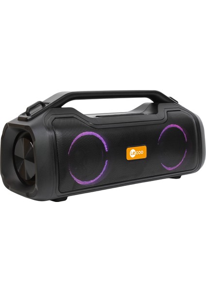 DS153 Bluetooth 5.0 80W IPX5 Su Geçirmez RGB Aydınlatmalı Stereo TWS Boombox Taşınabilir Hoparlör Siyah