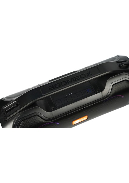 DS153 Bluetooth 5.0 80W IPX5 Su Geçirmez RGB Aydınlatmalı Stereo TWS Boombox Taşınabilir Hoparlör Siyah