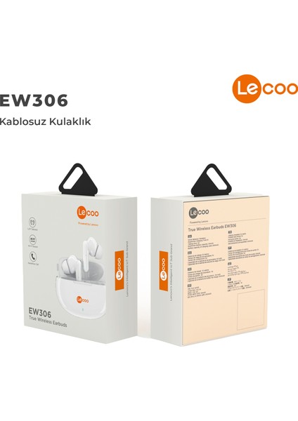 EW306 Kablosuz Bluetooth 5.1 Hi-Fi TWS Mikrofonlu Kulak içi Kulaklık Beyaz