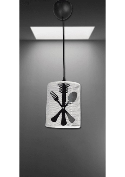 Kitchen Mutfak Tekli Beyaz Siyah Sarkıt