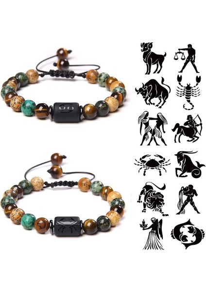 Ayarlanabilir Stil Boğa 4.20-5.20 12 Zodyak Işaretleri Takımyıldızı Bilezik Doğal Resim Turkuaz Kaplan Gözü Taş Dokuma Bilezik Takı Kadınlar Için Adam Çift Hediye (Yurt Dışından) modelleri