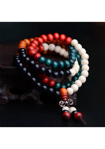 Mc 108 Boncuk 8mm Doğal Sandal Ağacı Budist Buda Ahşap Tespih Erkek Unisex Erkekler Bilezik ve Bilezikler Takı Bijoux (Yurt Dışından)