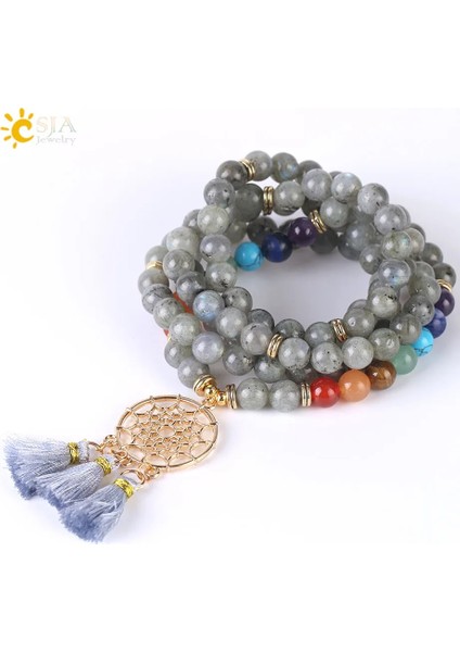 Pembe Aventurin Csja Japamala 108 Mala Boncuk 8 mm Doğal Taş Bilezik Dream Catcher Püskül Charm Bilezik Çakra Namaz Tespih Takı F484 (Yurt Dışından) fırsatları