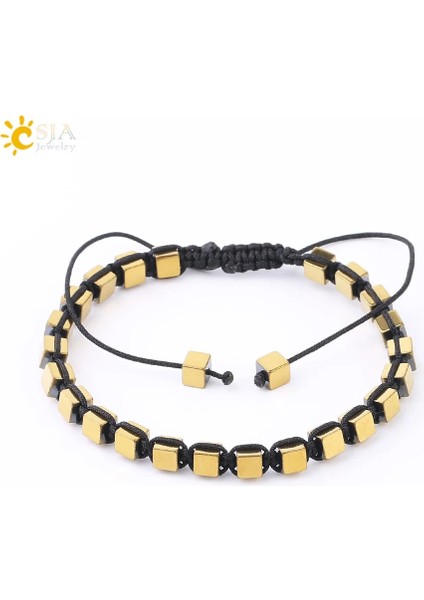 Elastik-A Csja Moda Hematit Bilezik Manyetik Elastik Örgü Ayarlanabilir Bilezikler Erkekler Kadınlar Için Kare Silindirik Sağlıklı Bilezik F623 (Yurt Dışından) modelleri